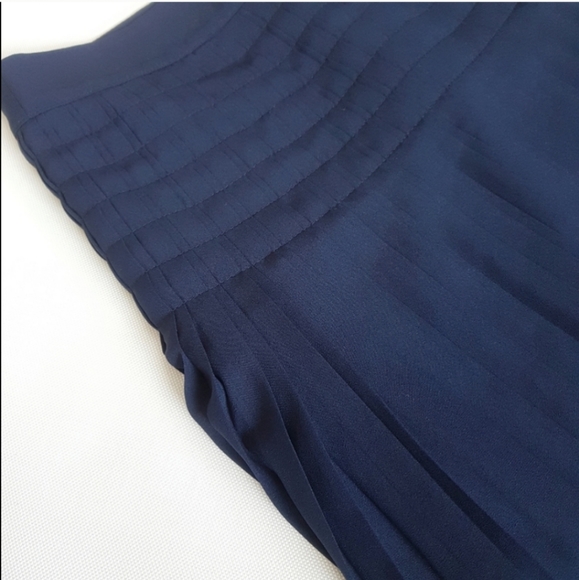 J. Crew Navy Box Pleated Mini Skirt - Picture 2 of 5